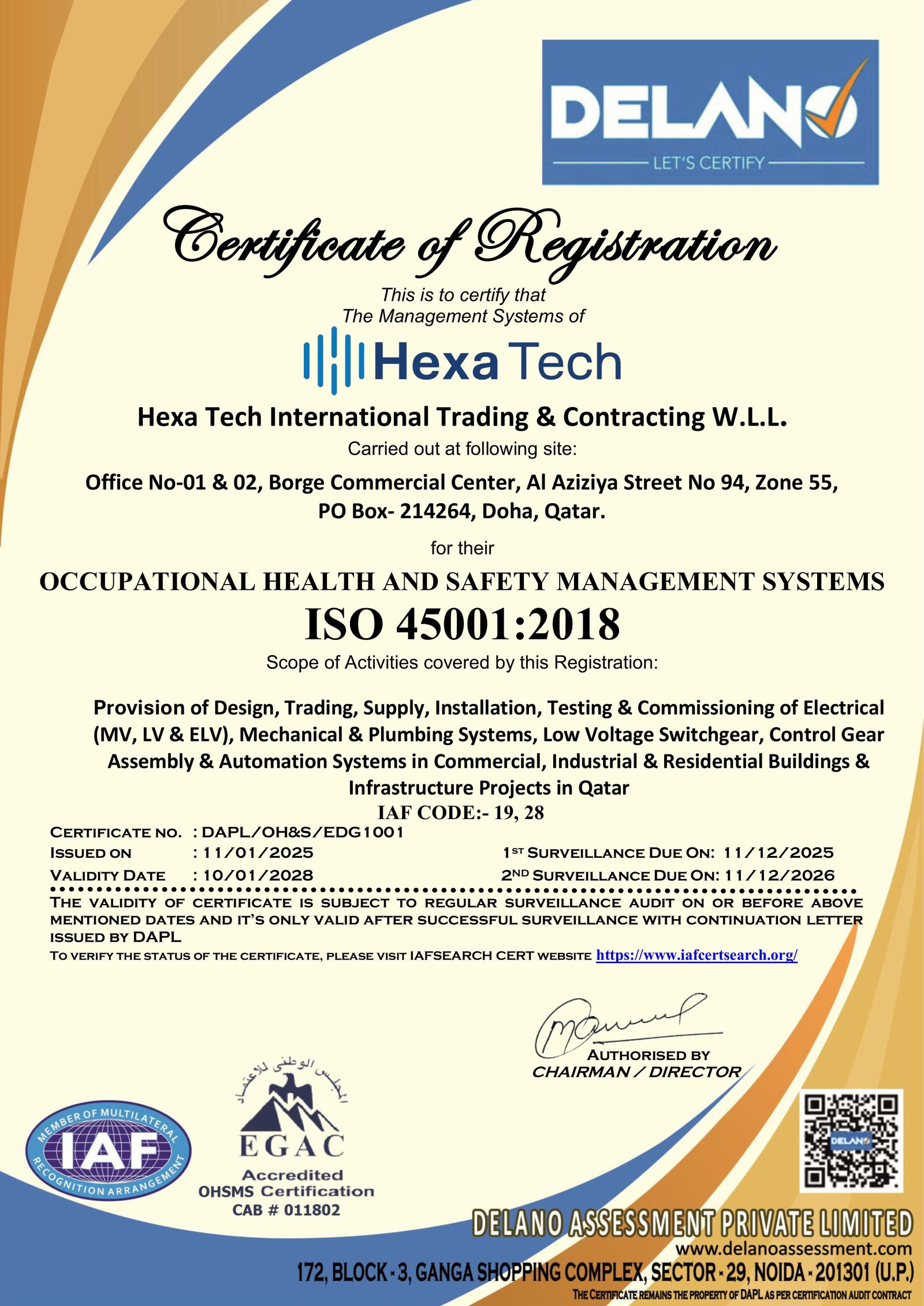 OCCUPATIONAL HEALTH AND SAFETY MANAGEMENT SYSTEMS